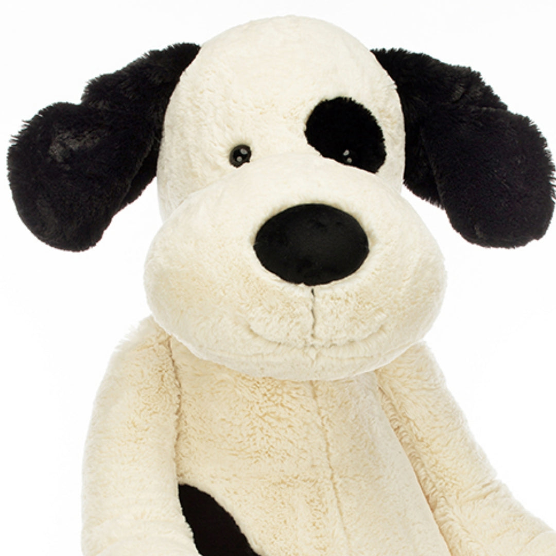 jellycat knuffelhond bashful black & cream puppy - 108 cm