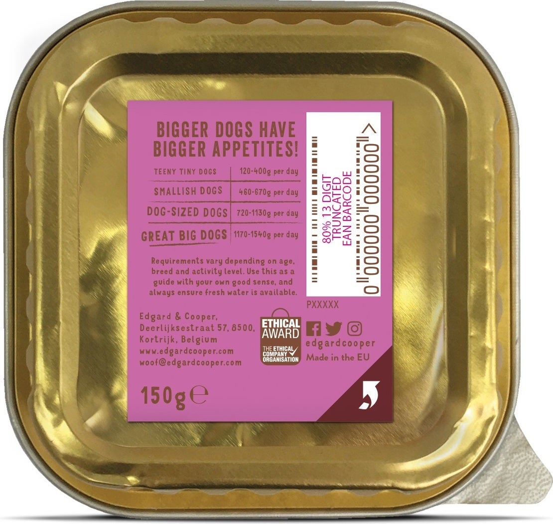 Edgard & Cooper hondenvoer wild en eend adult 150 g