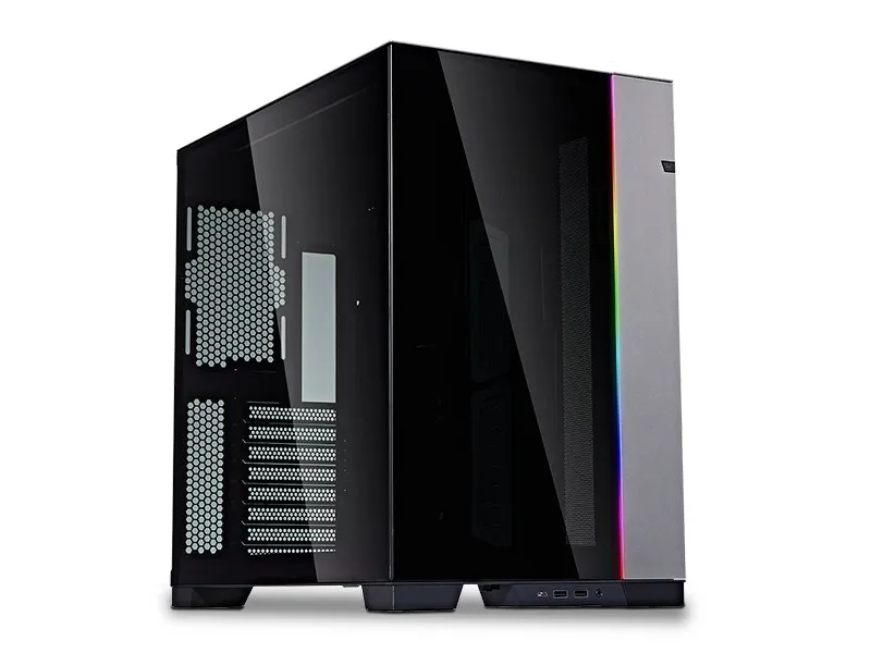 Lian Li O11 Dynamic Evo - Mid tower - udvidet ATX - sidepanel med vindue (hærdet glas) - ingen strømforsyning - havnegrå - USB/Lyd