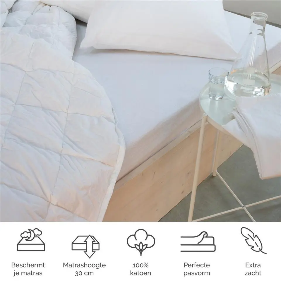 Byrklund - Molton Bed Basics Multifit - 90x200 cm - Wit