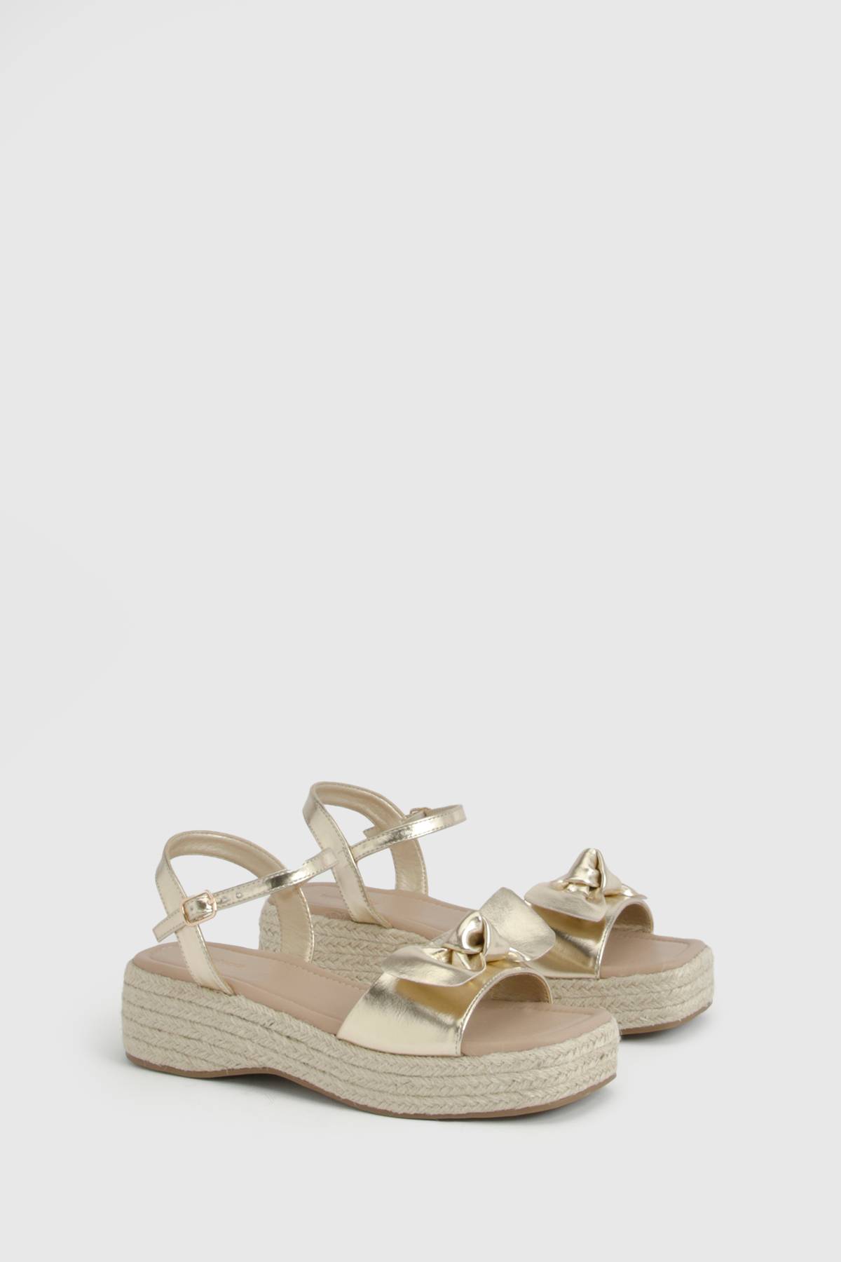 boohoo Compensées Espadrilles À Brides Avec Détail Nœud