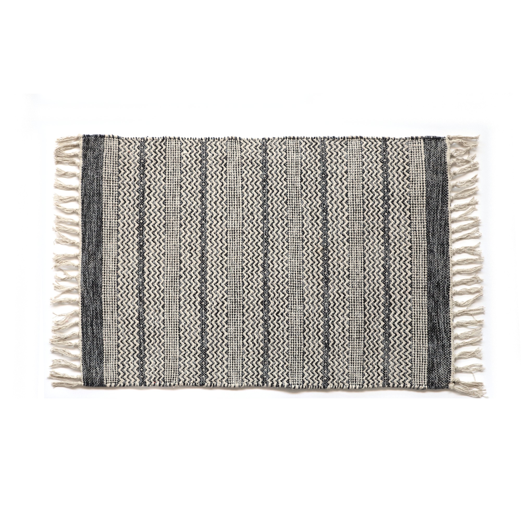 Mini-Rug 'Ashati', schwarz-weiß, T 60 cm, B 90 cm von fischer's lagerhaus