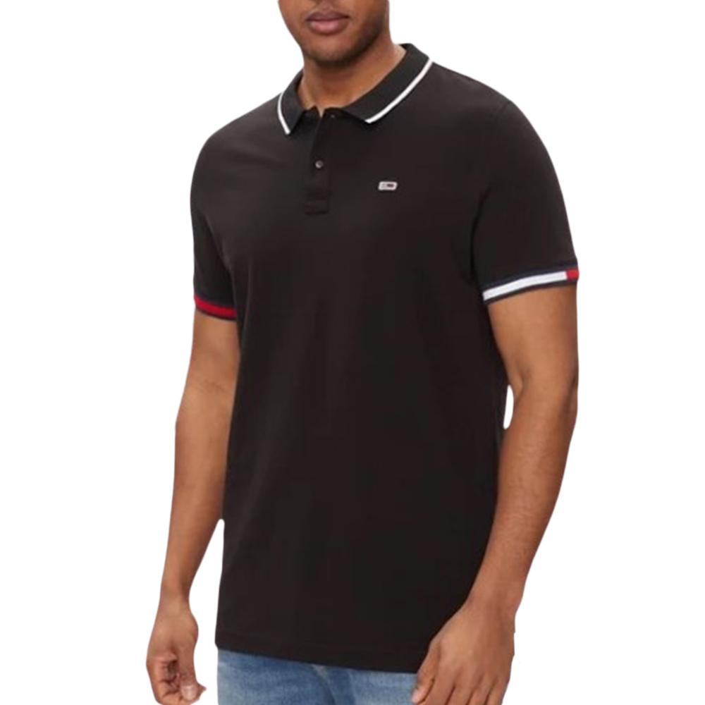 Tommy Hilfiger Polo Noir/Rouge Homme Tommy Hilfiger DM0DM12963
