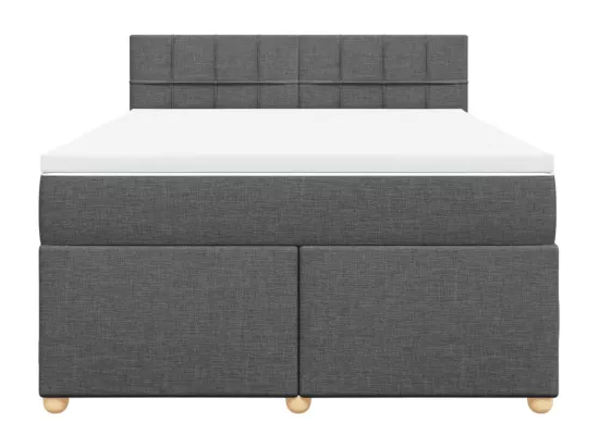 Sommier à lattes de lit avec matelas Gris foncé 160x200cm Tissu