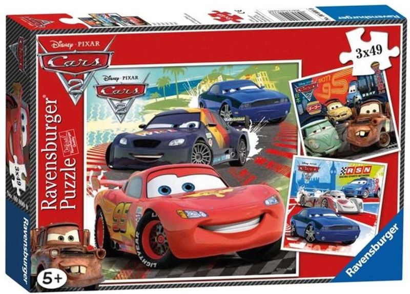 Ravensburger - Kinderpuzzle - 3 x 49 Stukjes - Disney/Pixar Cars - Wereldwijd Rennenspel