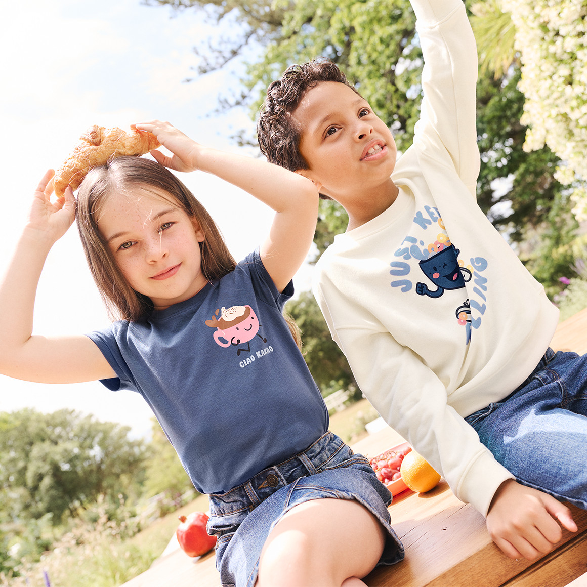 Topolino Kinder Sweatshirt  mit lustigem Print creme