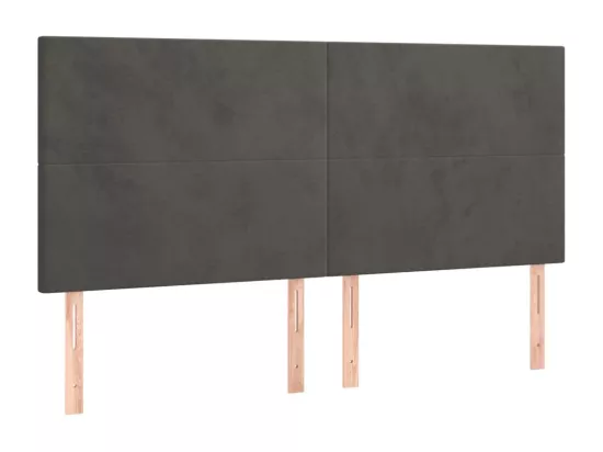 Sommier tapissier matelas et LED Gris foncé 180x200 cm Velours