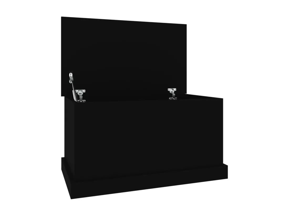 Boîte de rangement noir 70x40x38 cm bois d'ingénierie