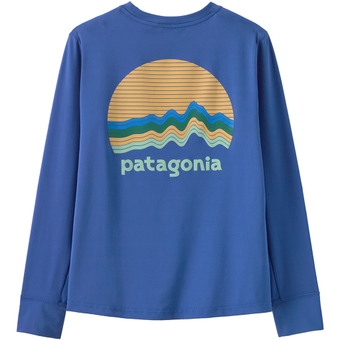 Patagonia Kids Cap Silkweight Langarmshirt Ridge Rise Moonlight: Eddy Blue Kinder