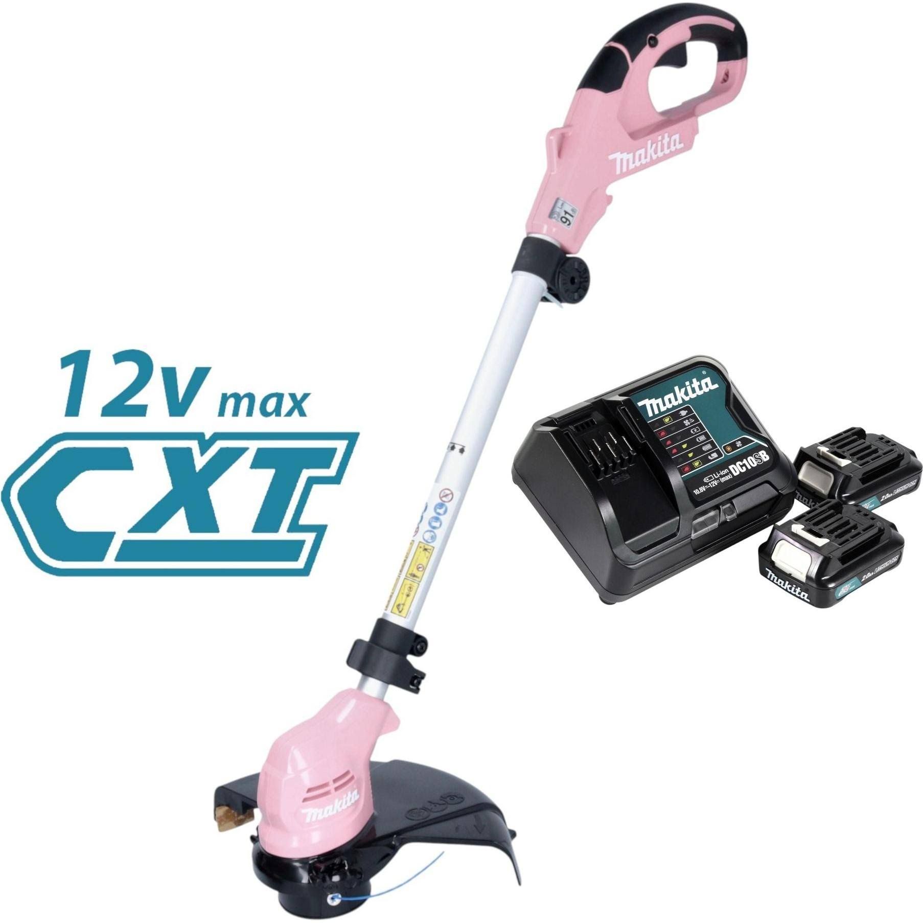 Makita Akku-Rasentrimmer UR 100 12 V max. 260 mm pink + Akku 4,0 Ah + Ladegerät