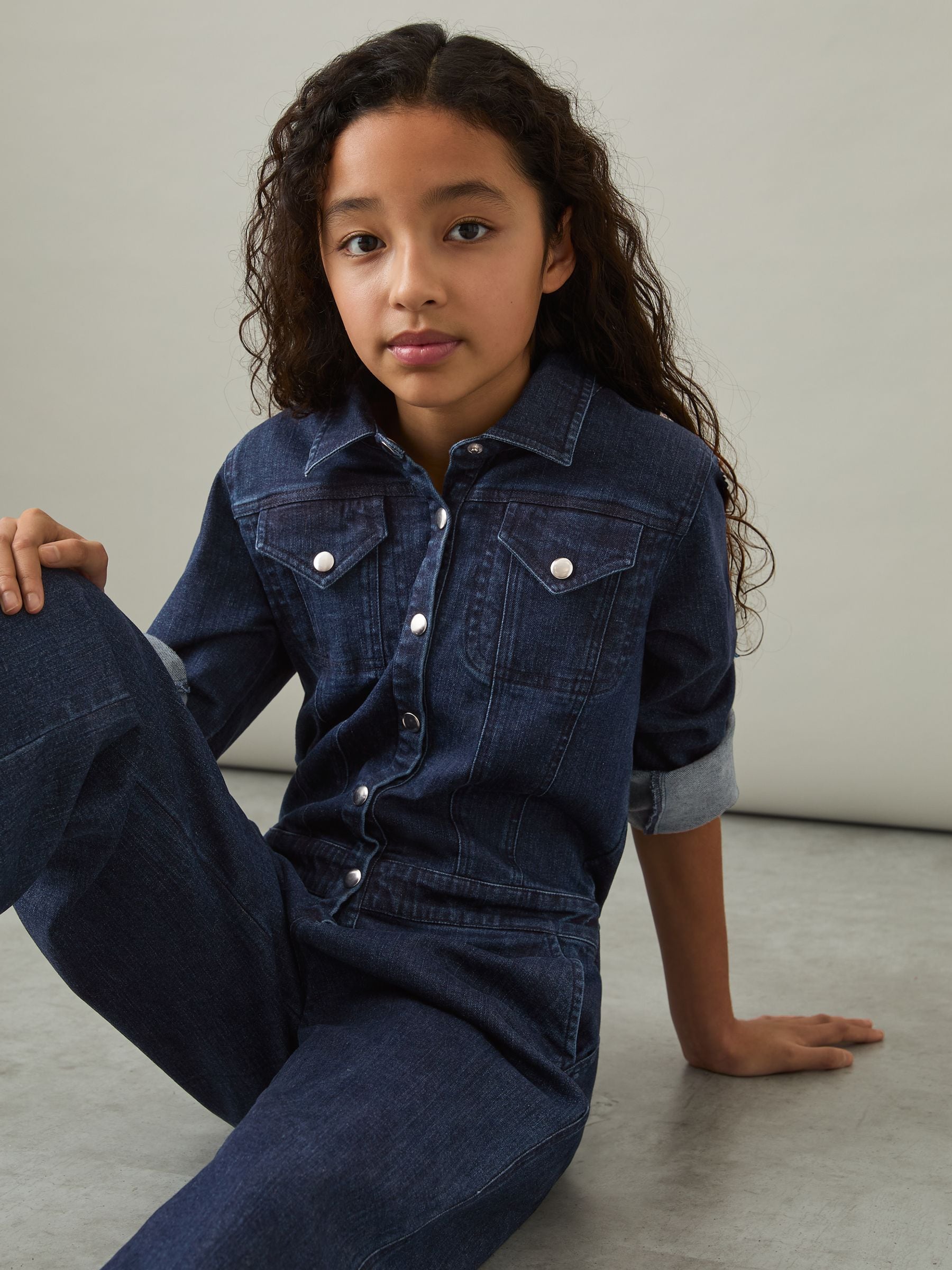 Reiss Mira wijde denim jumpsuit