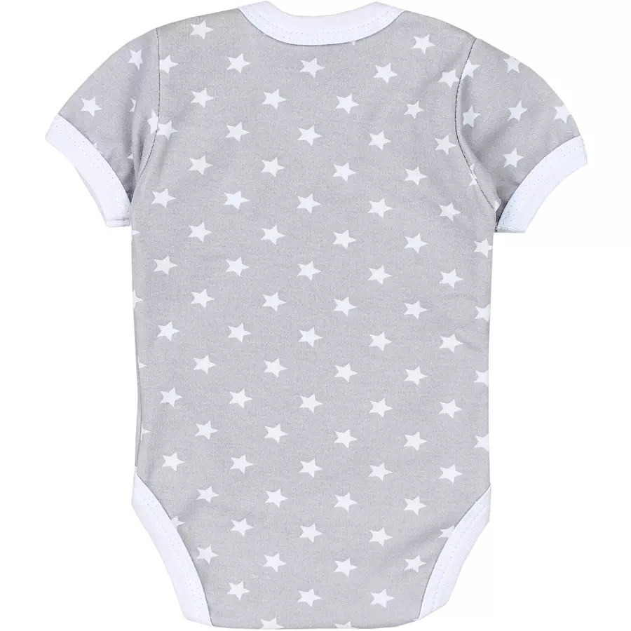 TupTam Baby Jungen Kurzarm Wickelbody 5er Set grau
