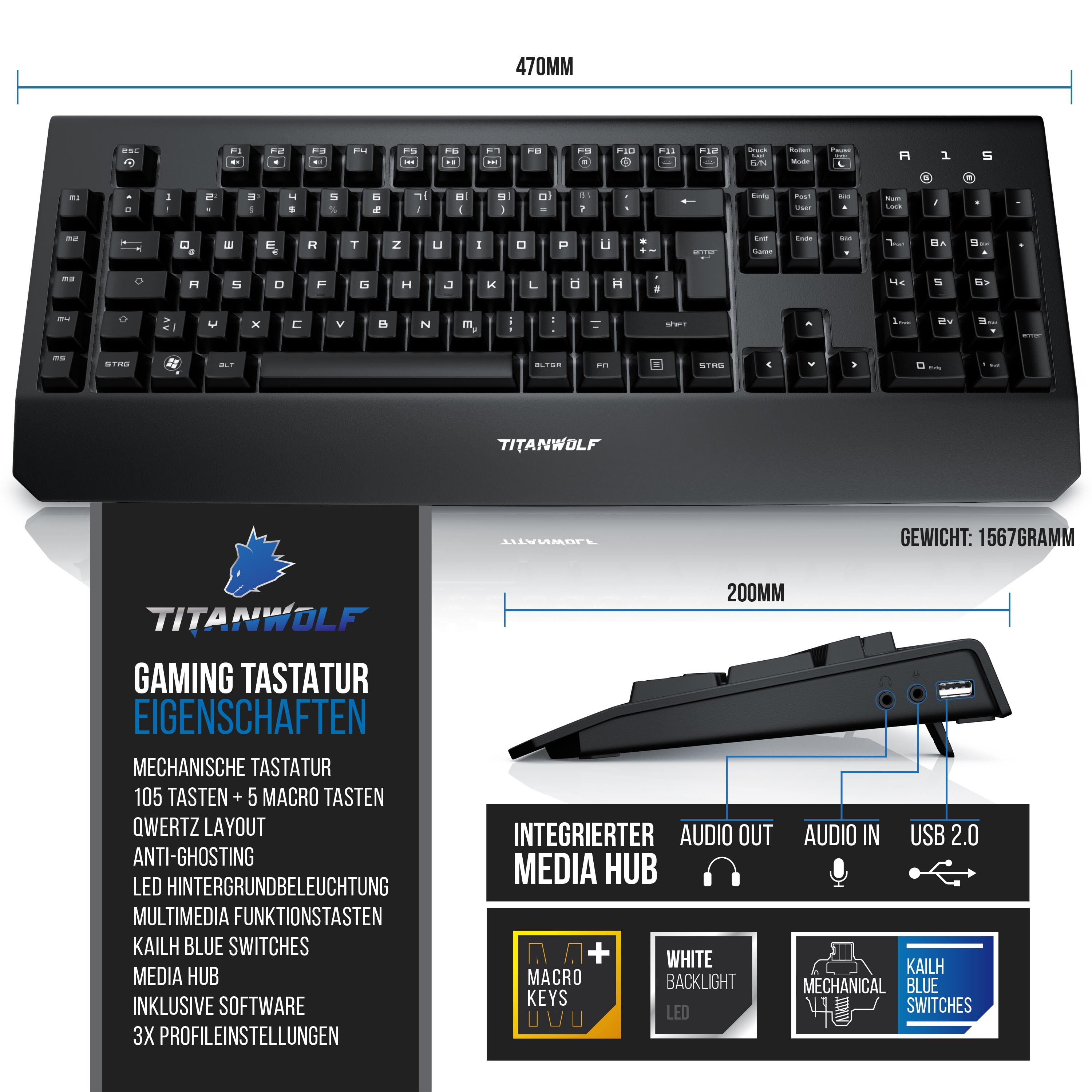 Titanwolf Gaming-Tastatur 