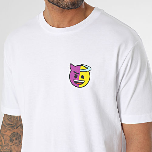 Tee Shirt Oversize Large Evil Or Good Blanc
