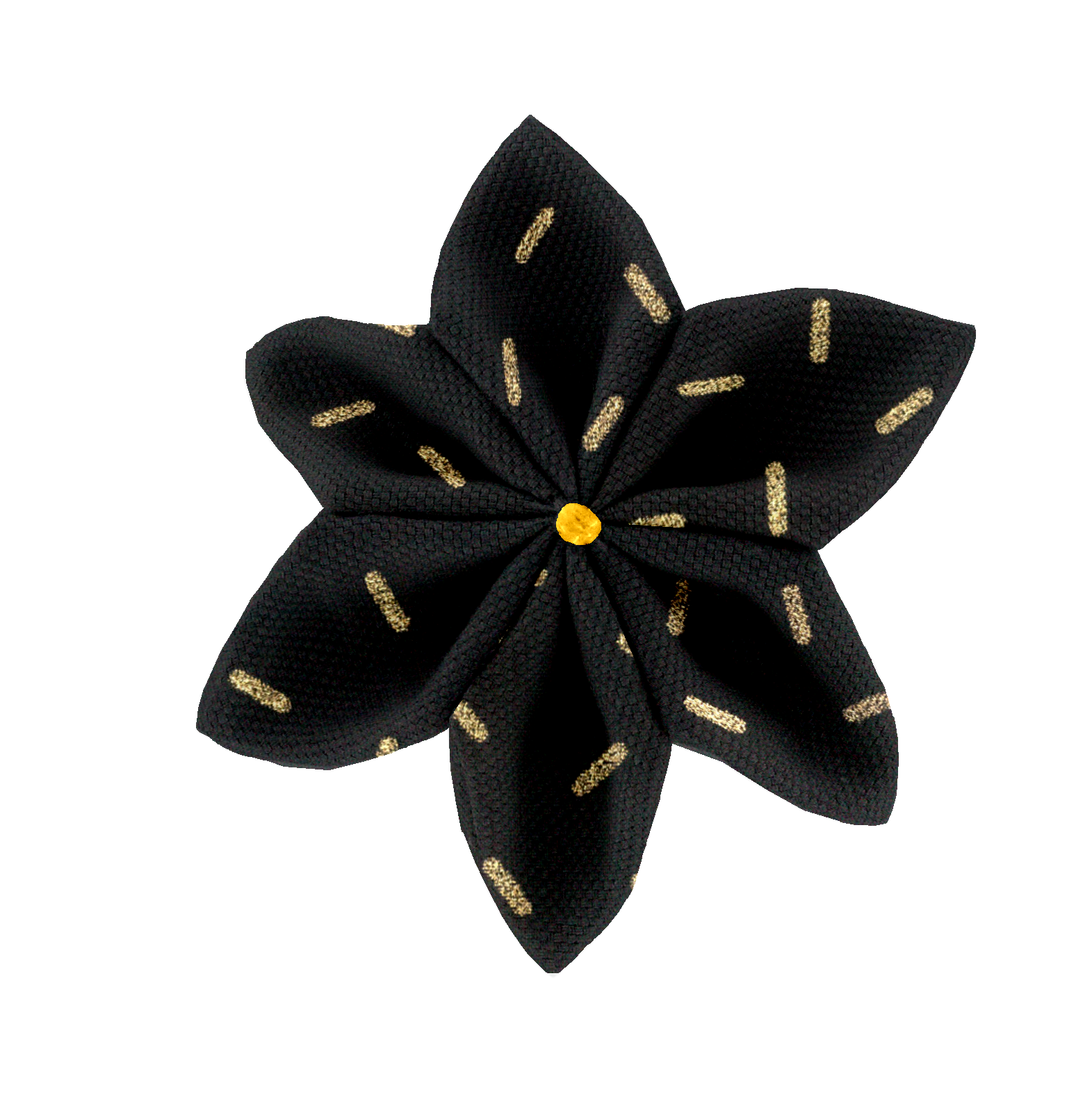 Barrette Fleur Étoile 4 Paille Dorée Noir