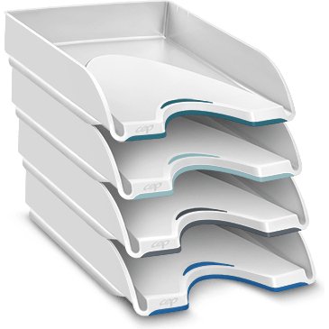 CEP Corbeille à courrier Nuance, format A4, pack de 4, blanc