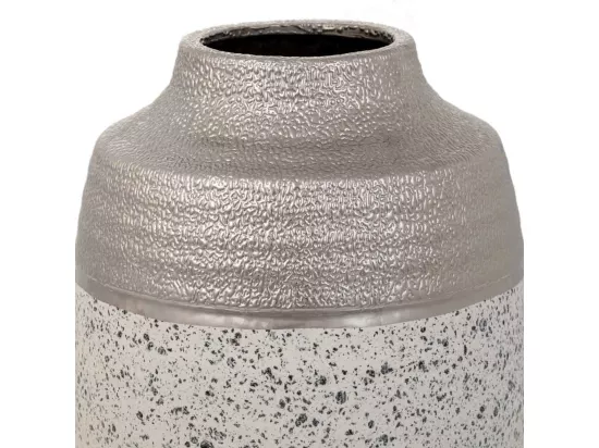 Vase en céramique argentée 16x16x20h