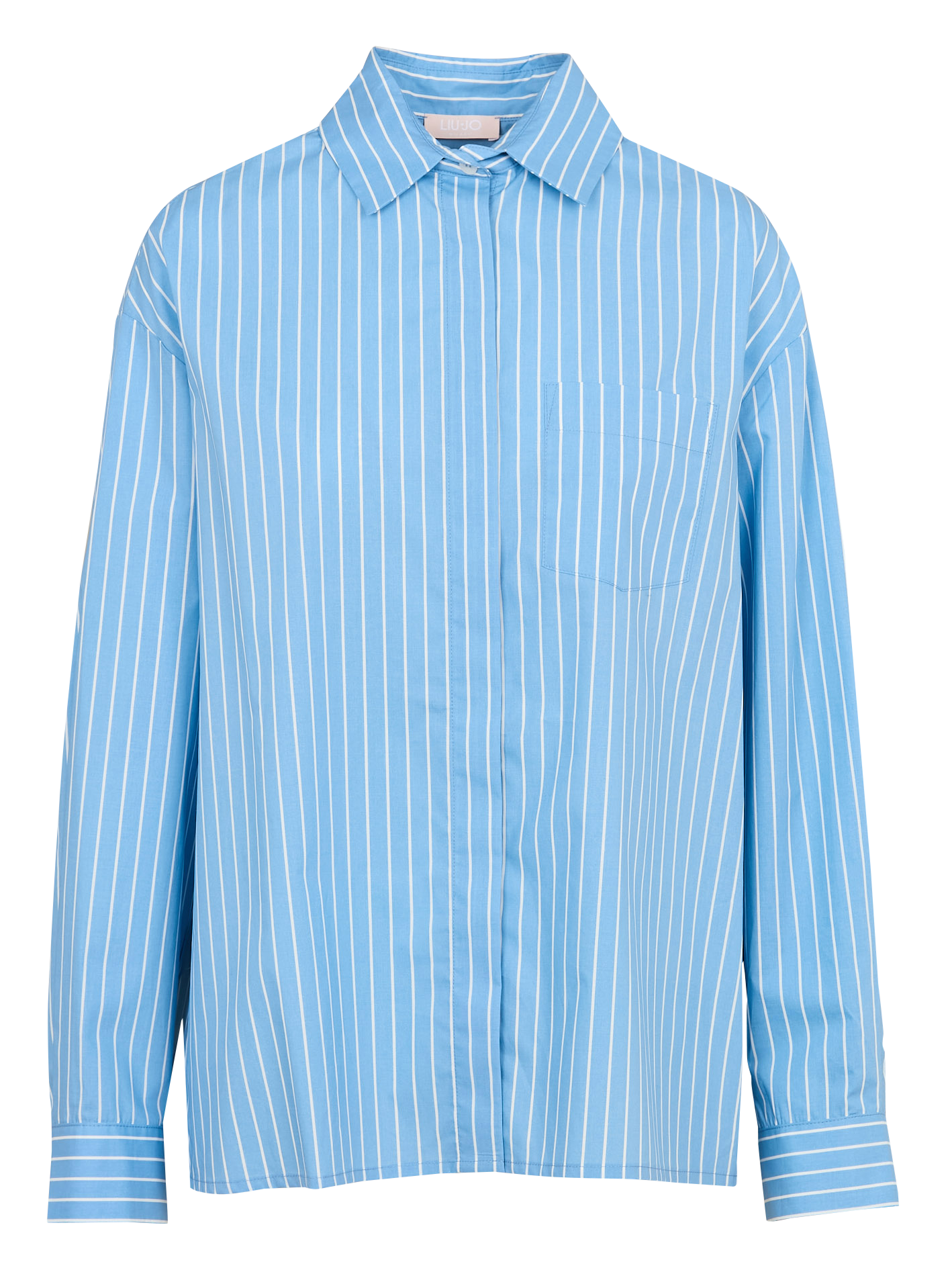 Chemise col classique en coton | Bleu