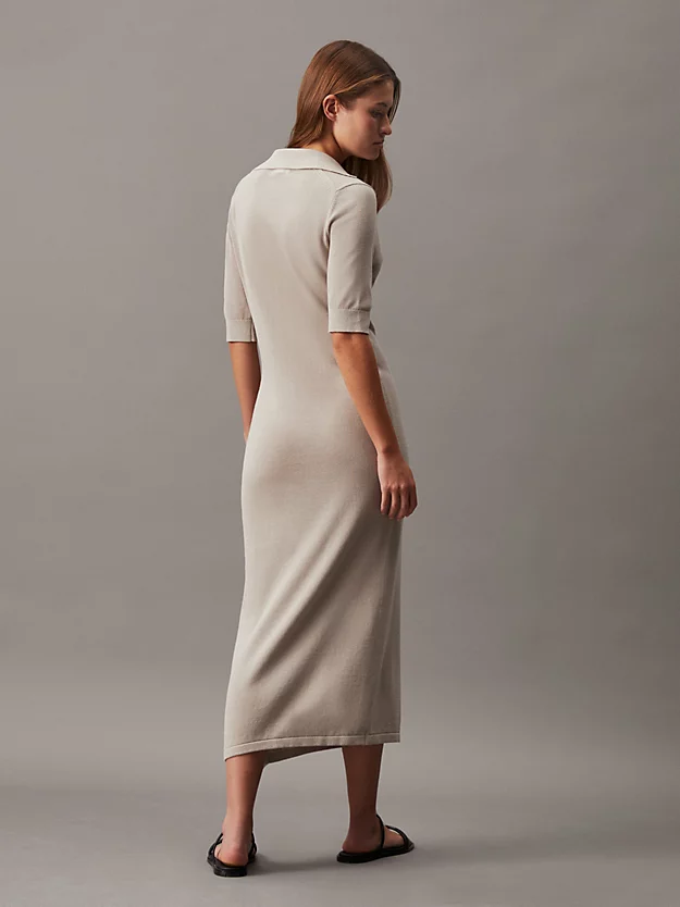 Vestido polo de algodão e seda