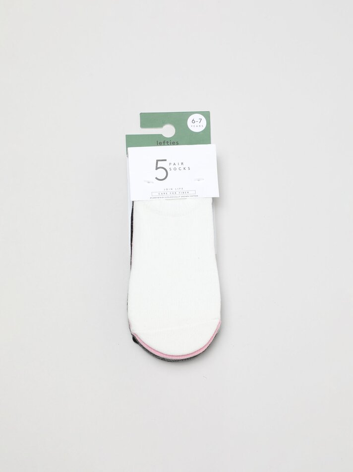 Pacote com 5 pares de meias invisíveis básicas - Tons de rosa