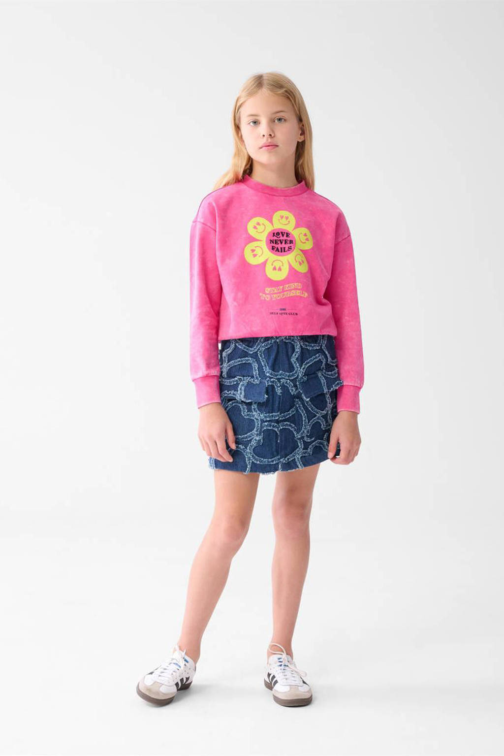 Shoeby sweater met printopdruk roze