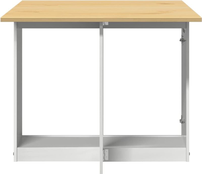 vidaXL - Eettafel Corona - Inklapbaar - Massief Grenenhout - Wit