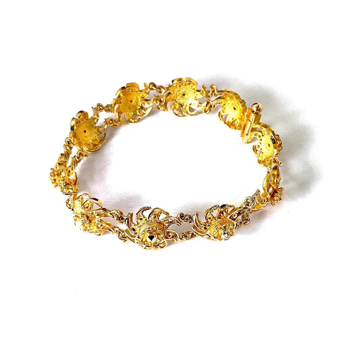 Bracelet d'occasion or 750 jaune style ancien 19.5 cm