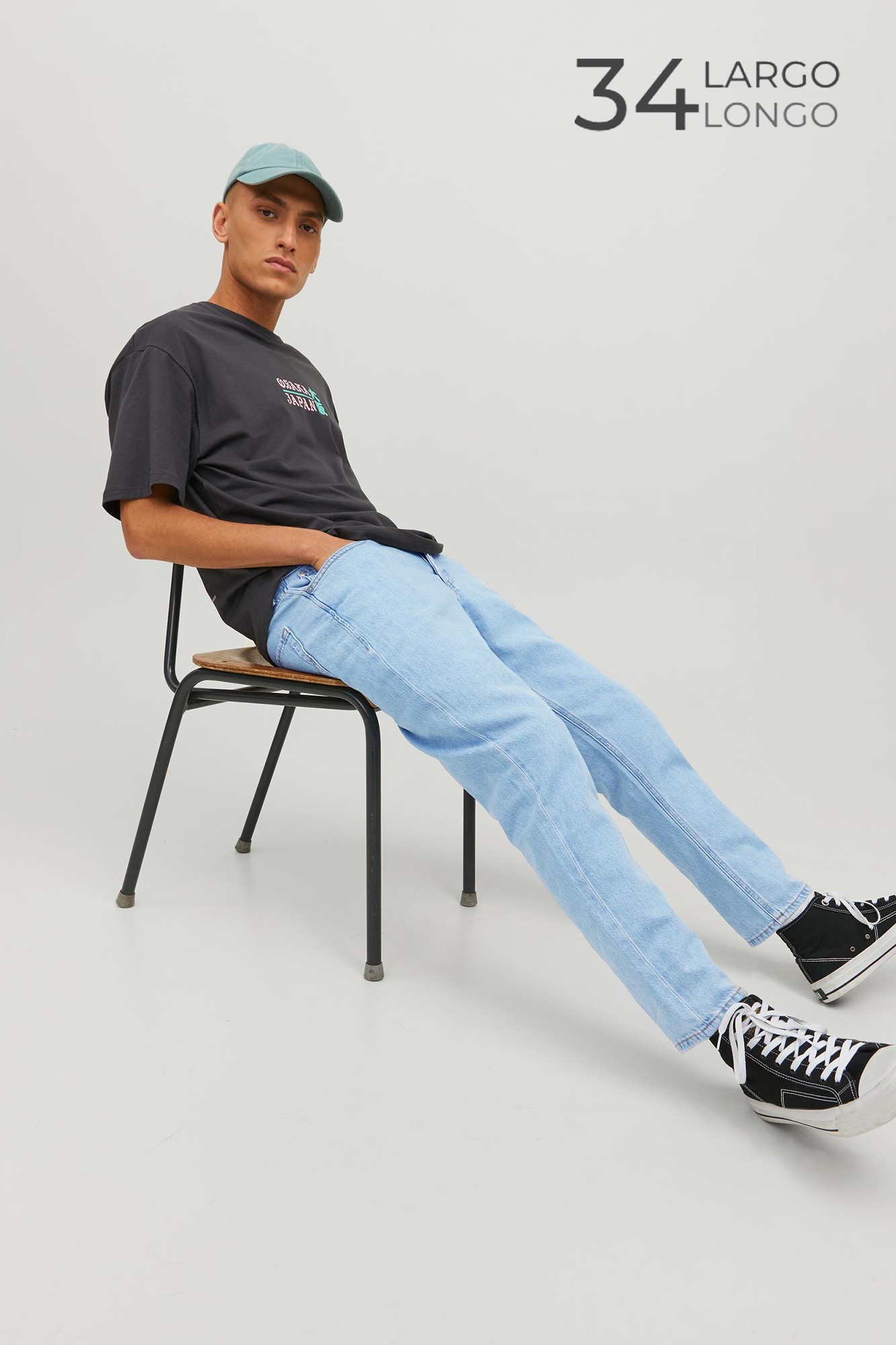 calça jeans Frank cropped azul claro