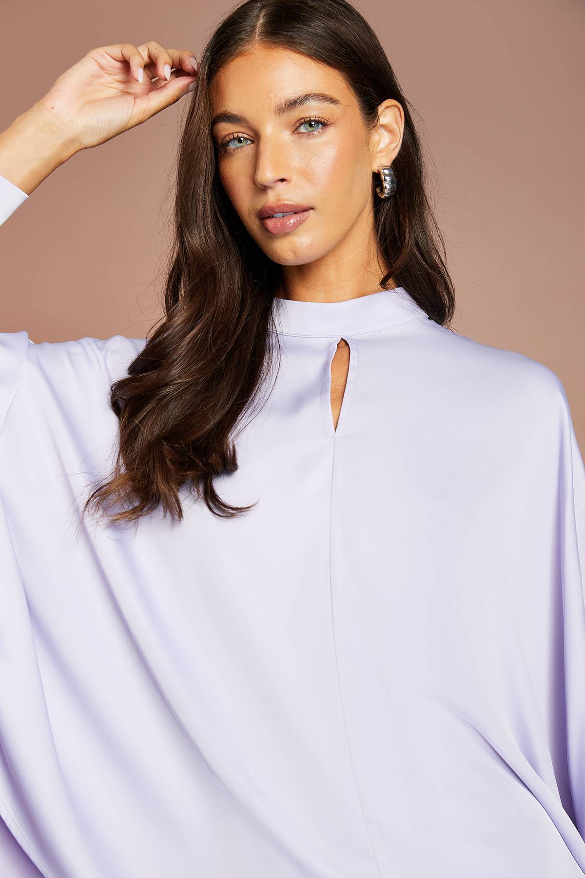 Coast Chemise En Satin À Manches Chauve-souris