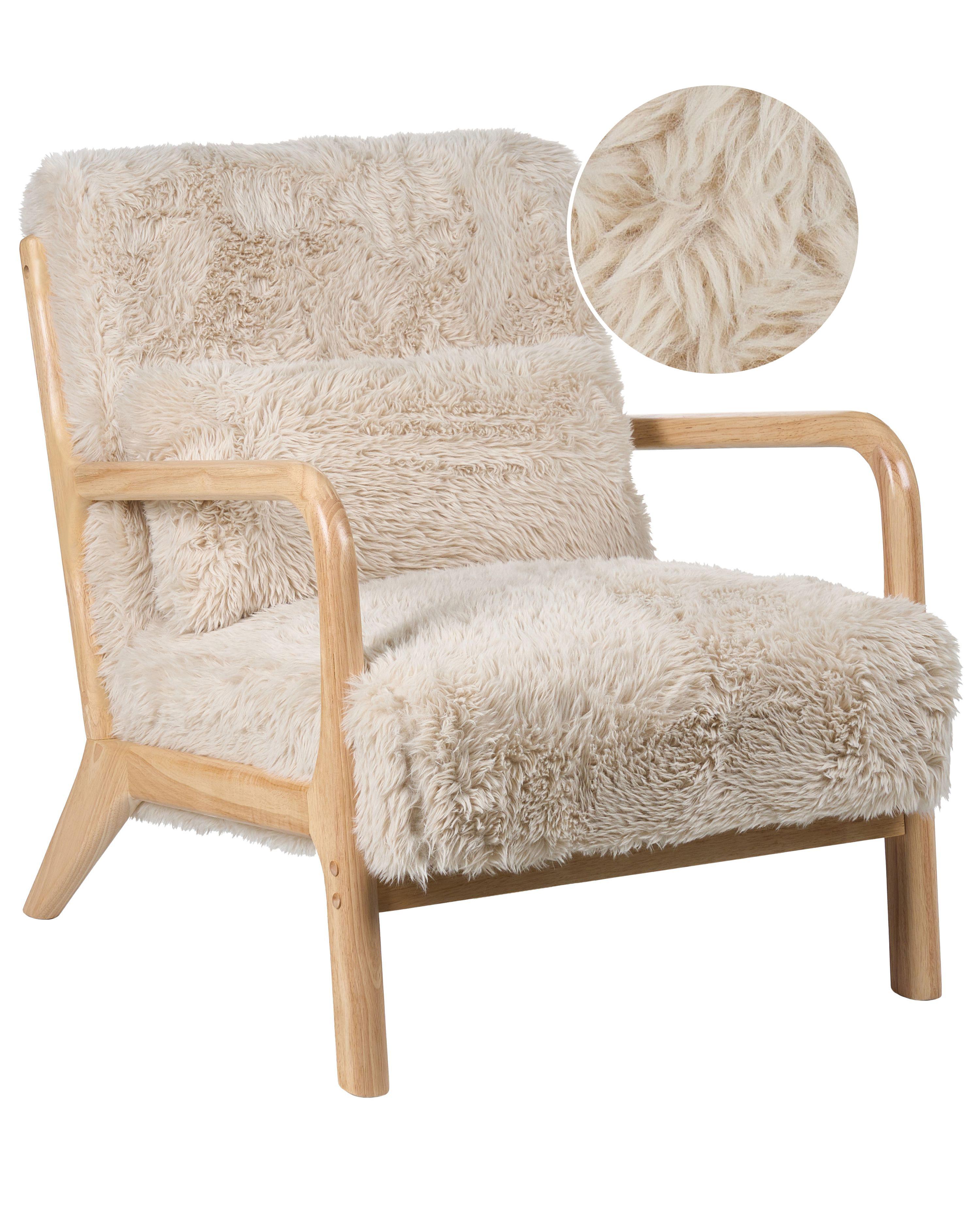 Fauteuil SKOVDE Nepbont Lichtbeige