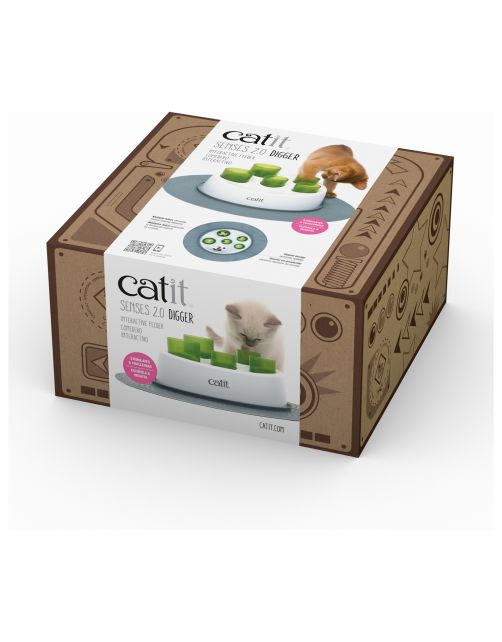 Catit Senses Digger 2.0 - Kattenspeelgoed - 14.5x24x24.5 cm Wit Groen