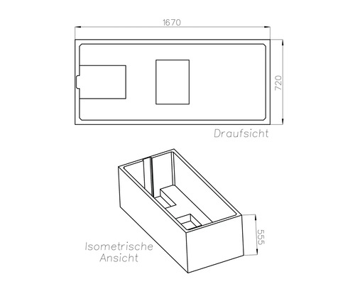 Badkuipset OTTOFOND 75 x 170 cm wit glanzend 953011