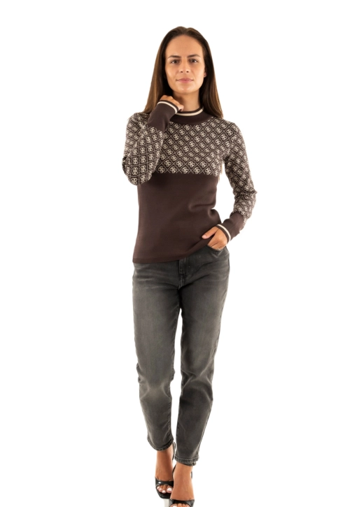 Sweat guess jeans lise fn0t dark coffee biscotti
