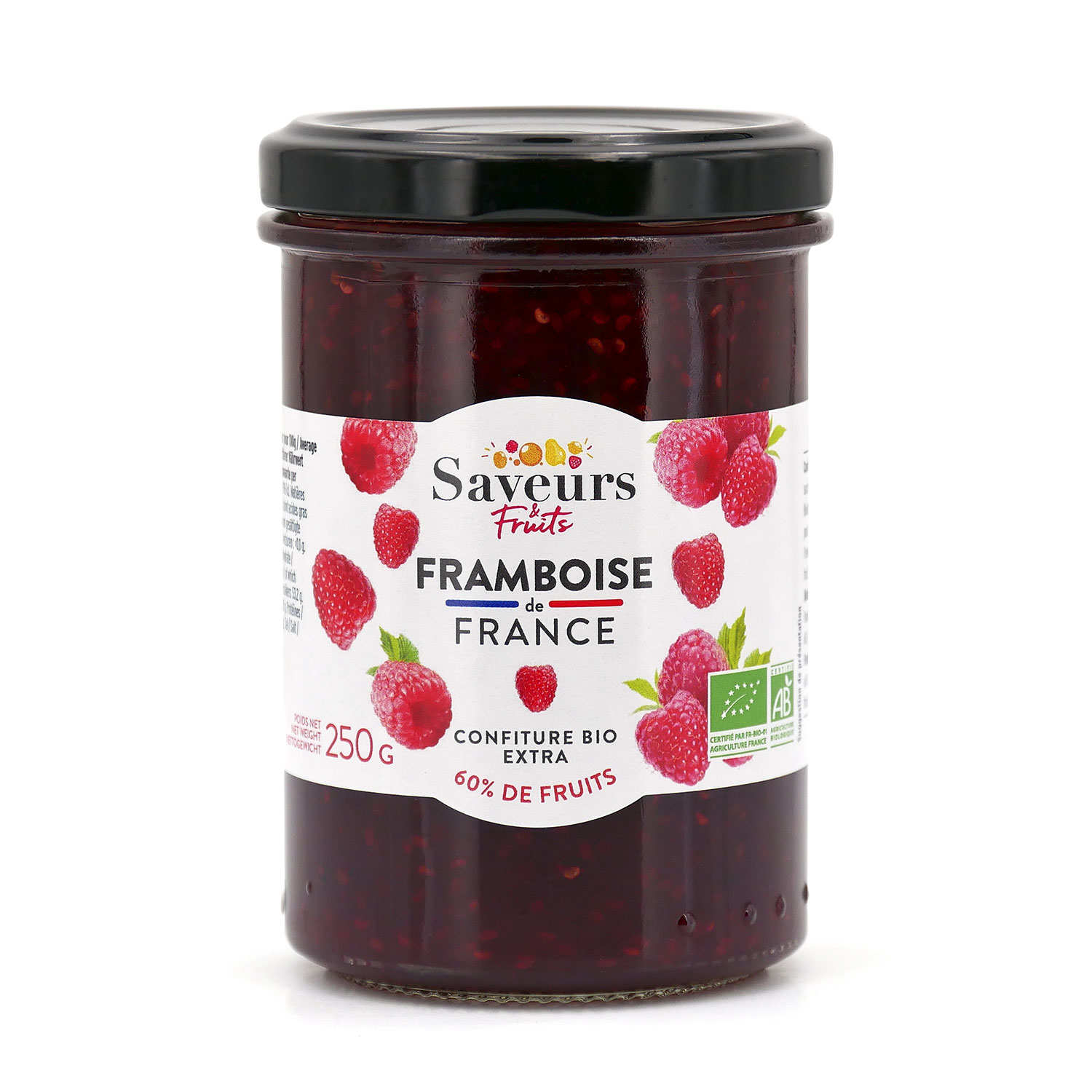 Confiture extra de framboise de France bio