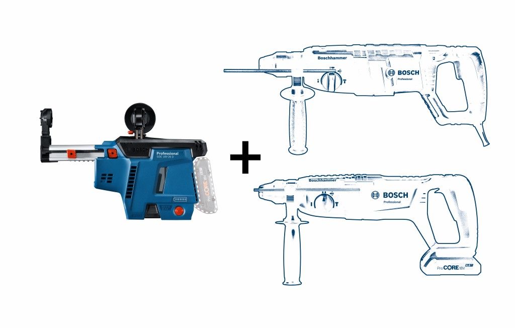 Bosch GDE 18V-26 D Li-ion accu stofzuiger body incl. accessoires - 1600A01TX0