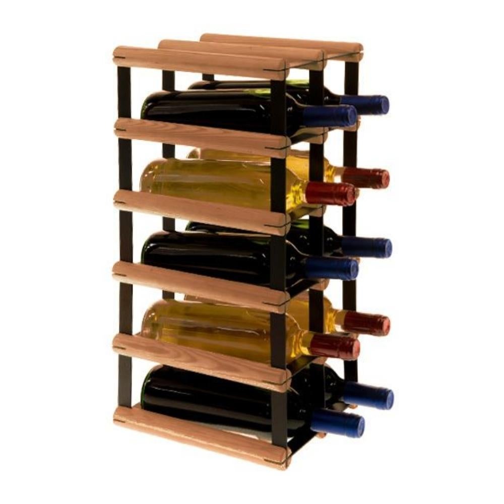 PROREGAL Modulair Wijnrek Vinotega Mod Metaal HxBxD 52,5 x 22,5 x 24,5 cm 2 x 5 Flessen Massief grenenhout Bruin Geolied