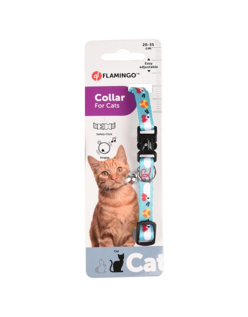 Flamingo Kattenhalsband Amira - Kattenhalsband - 20-35 cm Blauw