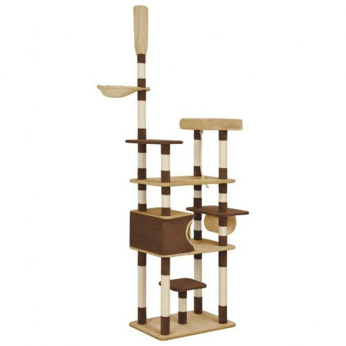 Arranhador com sisal e pelúcia, marrom