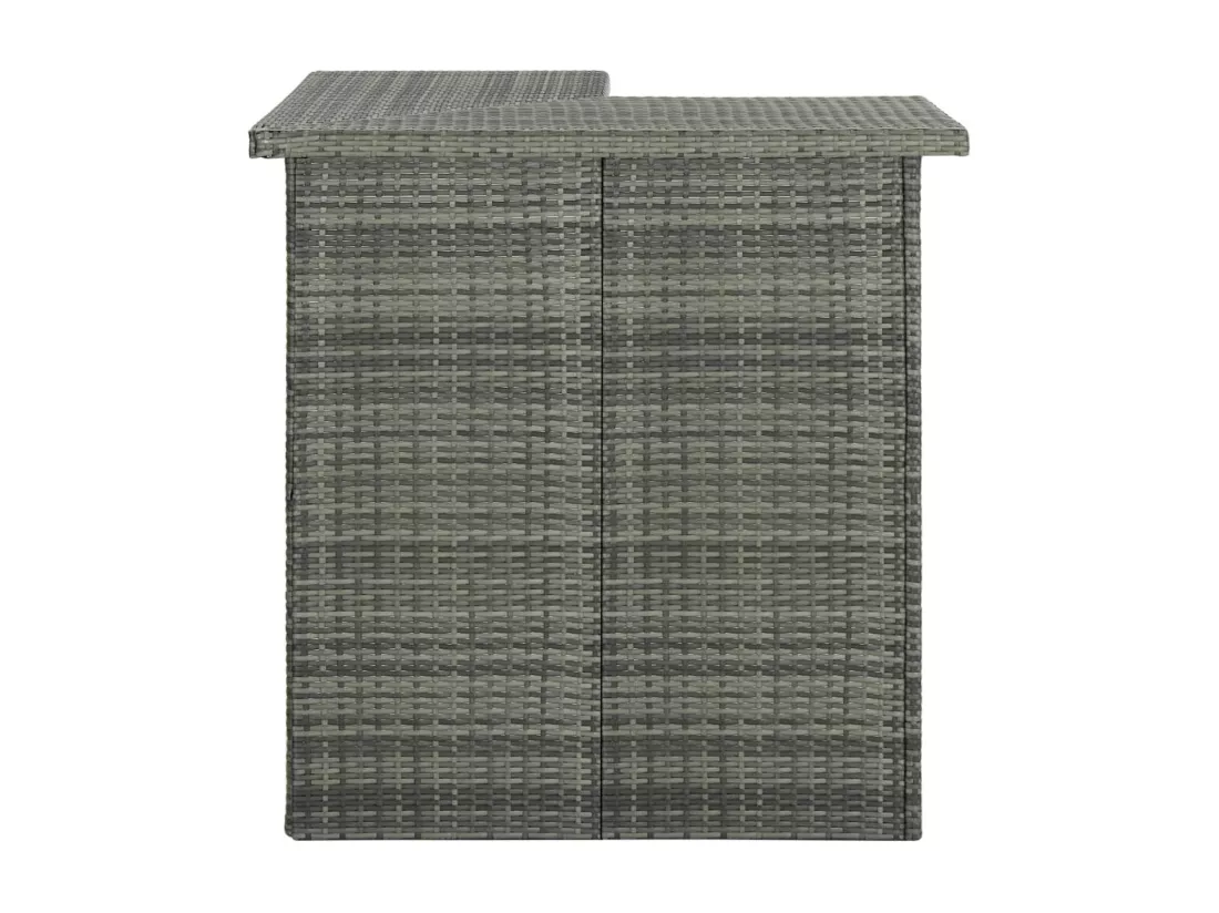 Table d'angle de bar Gris 100x50x105 cm Résine tressée