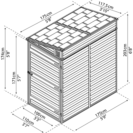 Skur Pent Skylight 2,1m2 - midnatsgrå