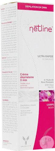 Netline Crème Dépilatoire Ultra Rapide À L'Huile De Rose Musquée Corps Toutes Peaux 150ml