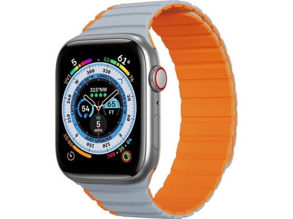 DUXDUCIS Dux Ducis-rem (LD-versjon) Apple Watch 4/5/6/7/SE/8 40/41 mm grå-oransje magnetrem