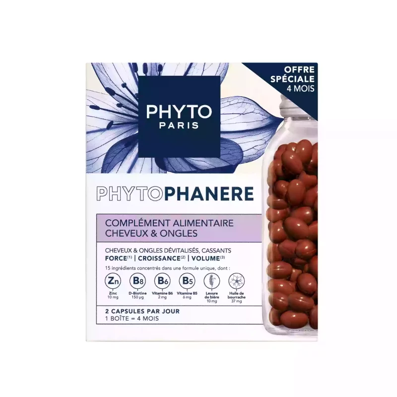 Phytophanère - Complément alimentaire capsules cheveux & ongles – 2x120 Capsules