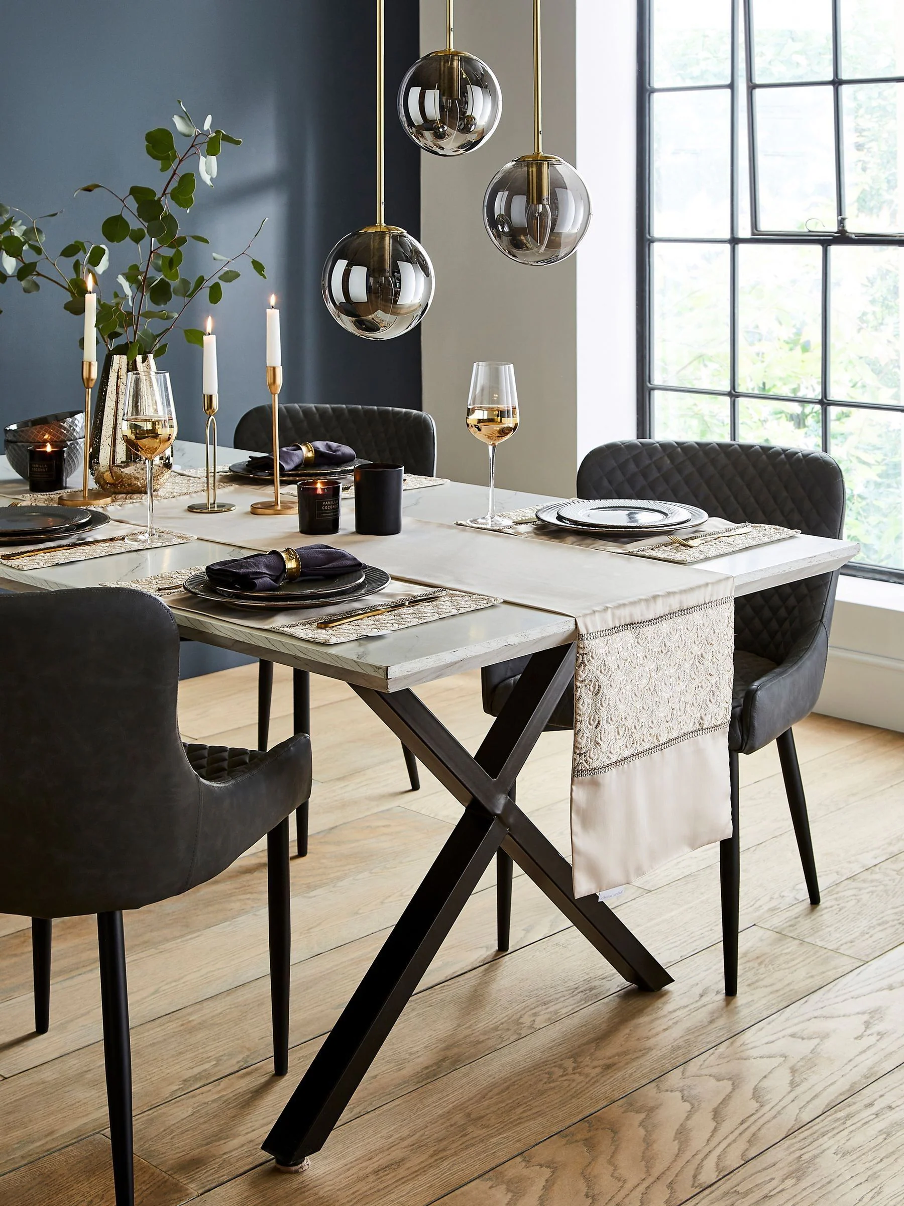 Catherine Lansfield Set van 4 Deco Pailletten Eetkamer Placemats
