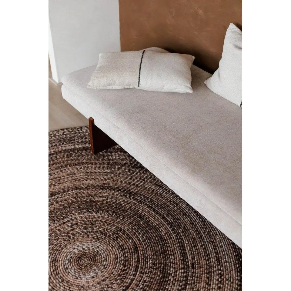 Interieur05 rond vloerkleed Gapo donkerbruin - 220 x 220 cm