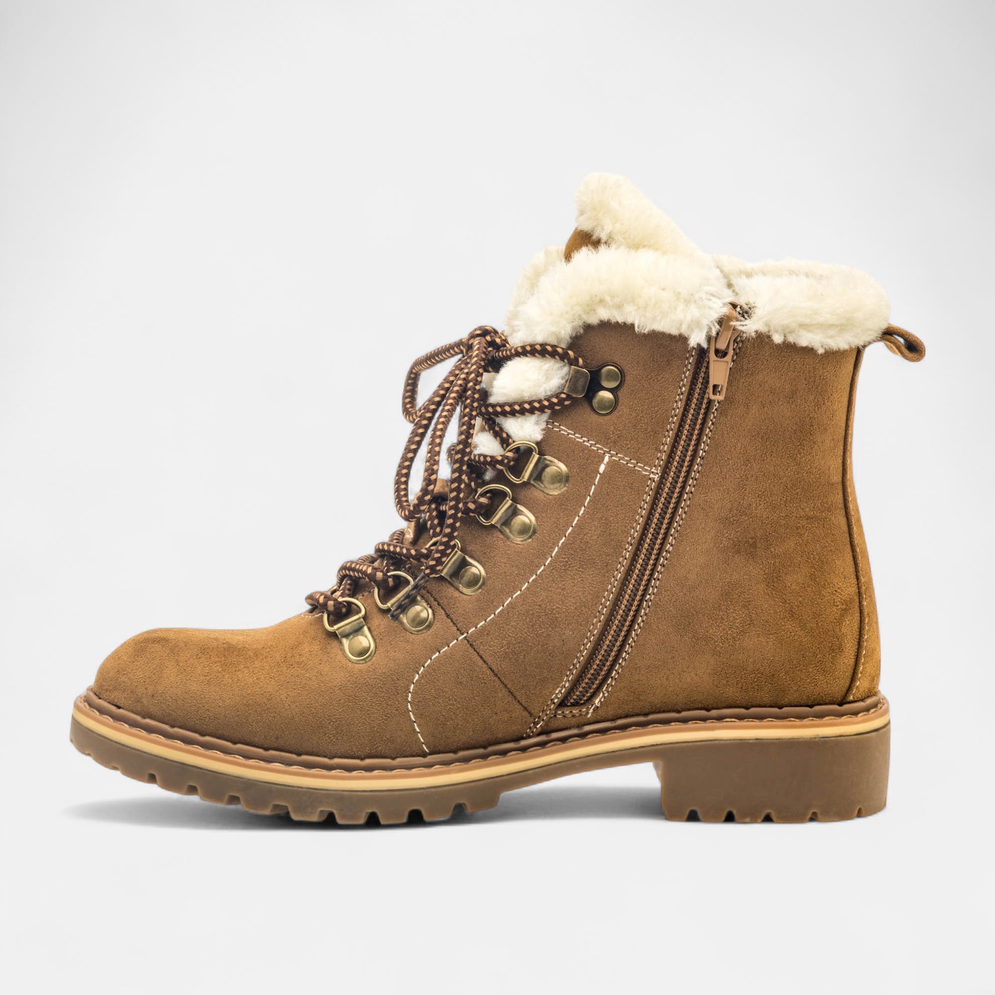Bottines à lacets Femme cognac