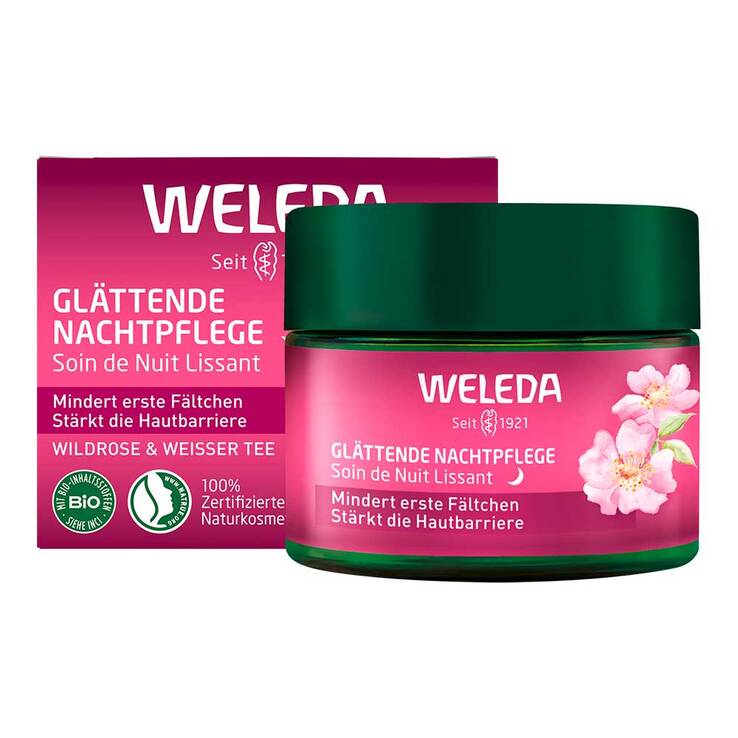 Weleda glättende Nachtpflege Wildrose & weißer Tee, 40 ml