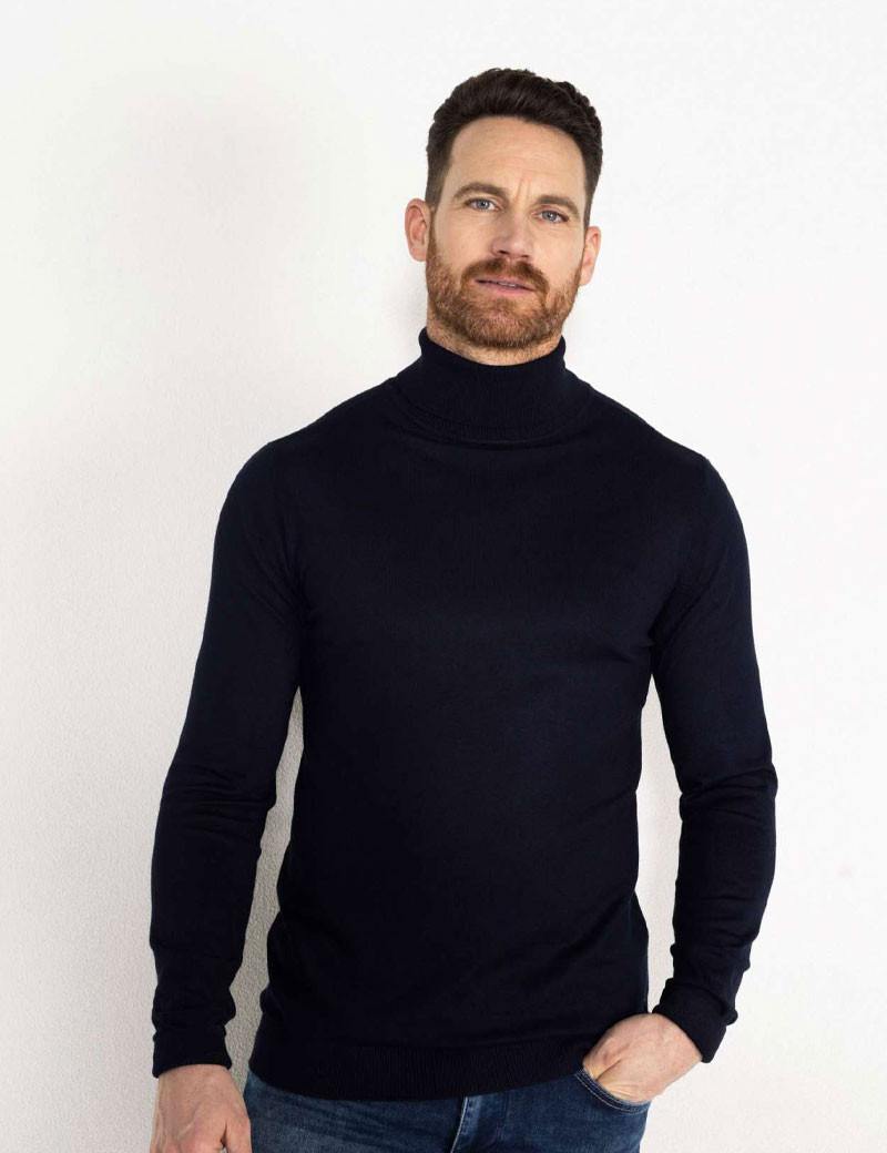 PETROL IND PULL COL ROULÉ HOMME NOIR