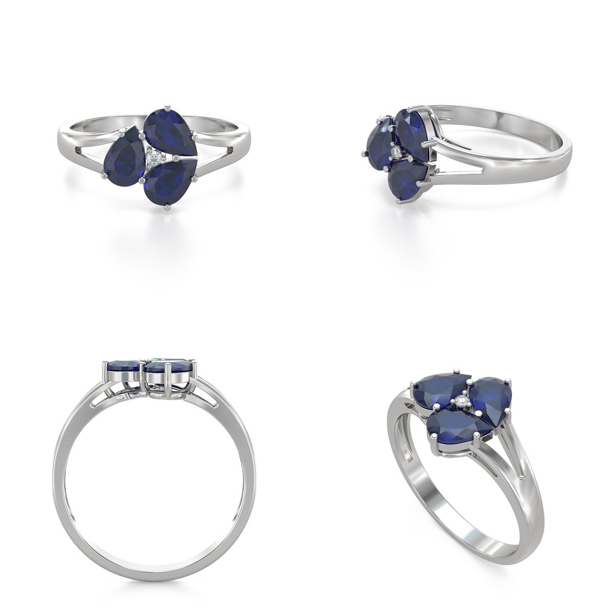 Bague saphir et diamants en argent 925 : un bijou précieux et raffiné | Aden Boutique