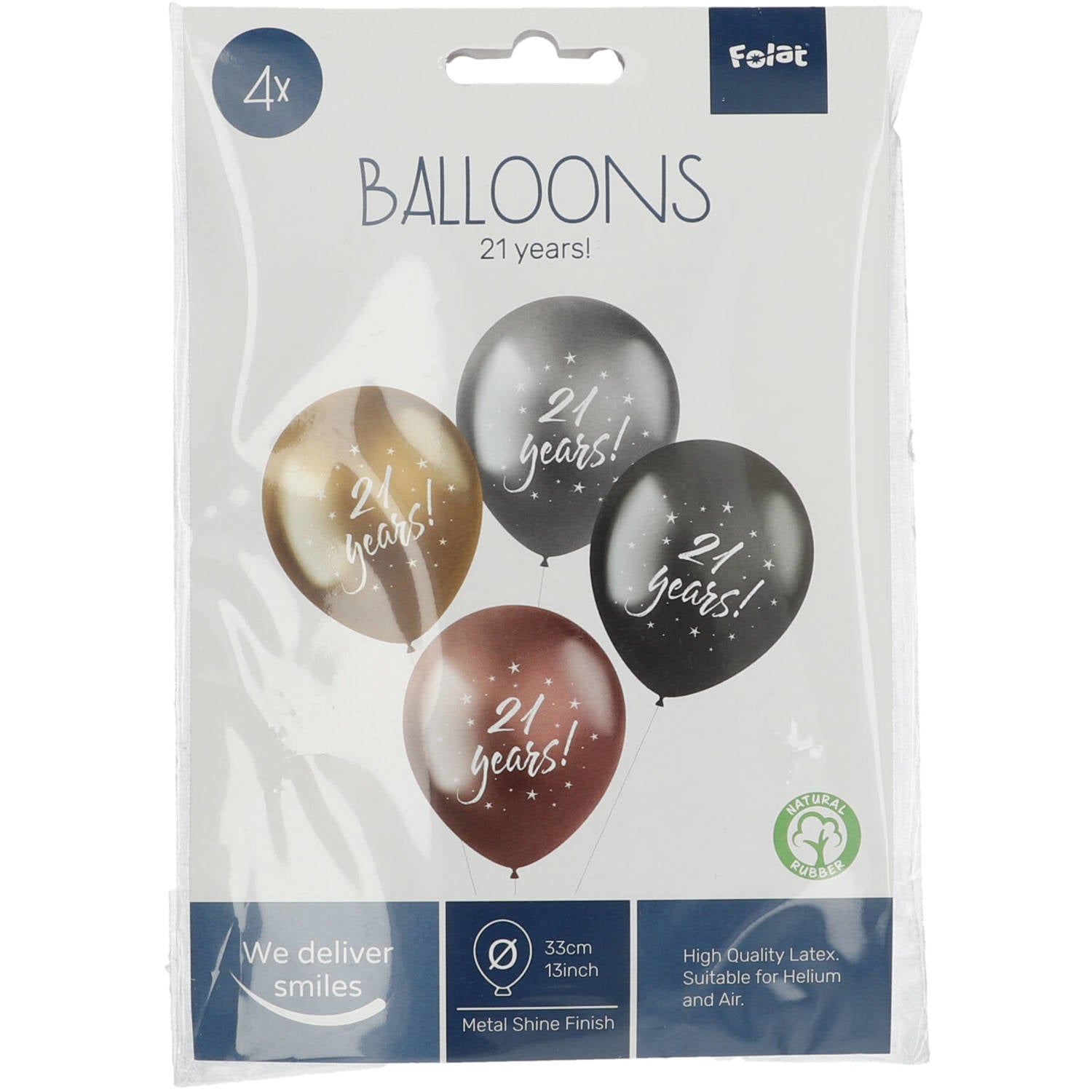 Ballonnen 21 Years 33cm 4st